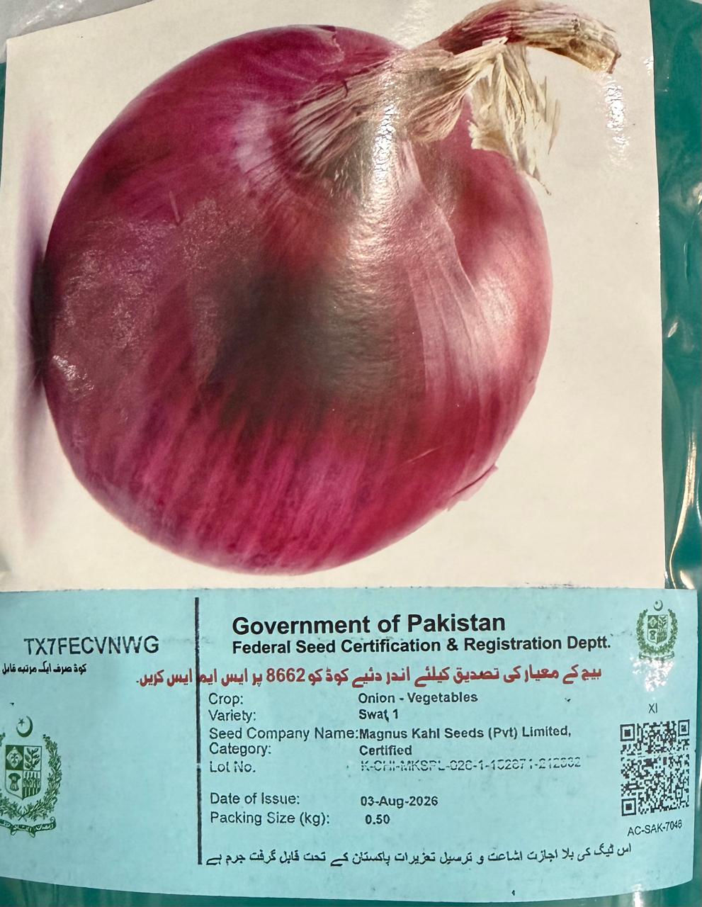 Swat One Onion Seed (MKS)